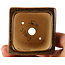 Square brown bonsai pot by Eime Yozan - 62 x 62 x 62 mm