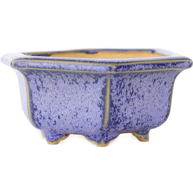 Pot à bonsaï hexagonal violet par Eime Yozan - 105 x 105 x 50 mm