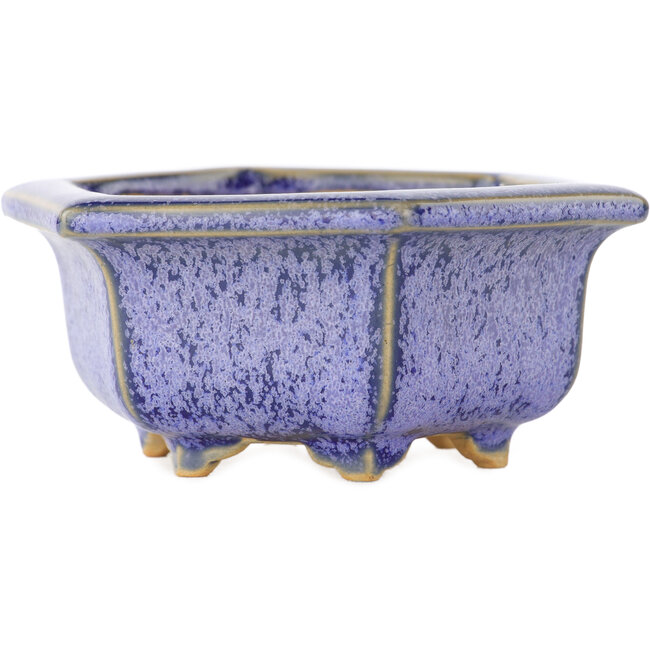 Pot à bonsaï hexagonal violet par Eime Yozan - 105 x 105 x 50 mm