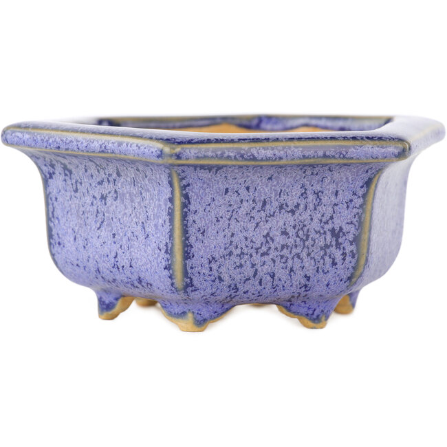 Pot à bonsaï hexagonal violet par Eime Yozan - 105 x 105 x 50 mm