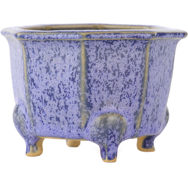 Vaso bonsai ottagonale viola di Eime Yozan - 85 x 85 x 60 mm