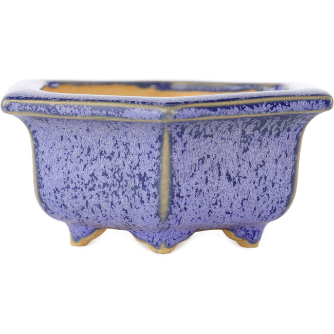 Hexagonal purple bonsai pot by Eime Yozan - 105 x 105 x 50 mm