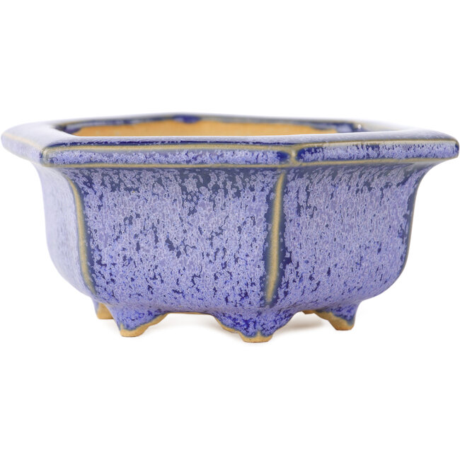 Pot à bonsaï hexagonal violet par Eime Yozan - 105 x 105 x 50 mm