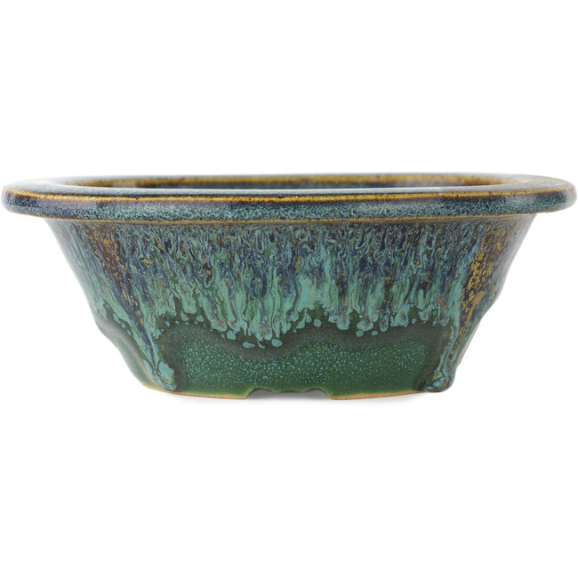 Pot à bonsaï rond vert de Fuka - 160 x 160 x 60 mm