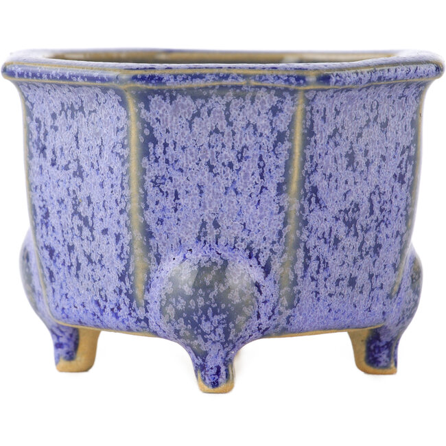 Vaso bonsai ottagonale viola di Eime Yozan - 85 x 85 x 60 mm