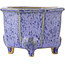 Pot à bonsaï octogonal violet par Eime Yozan - 85 x 85 x 60 mm