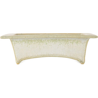 Fuka 155 mm rectangular white bonsai pot by Fuka, Japan