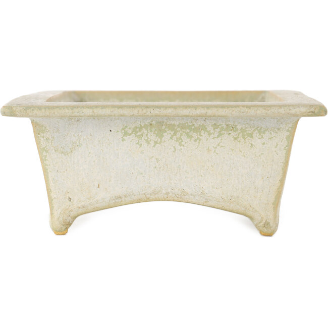 Pot à bonsaï rectangulaire blanc de Fuka - 155 x 110 x 45 mm