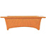 Rectangular orange craquelé bonsai pot by Fuka - 150 x 105 x 45 mm