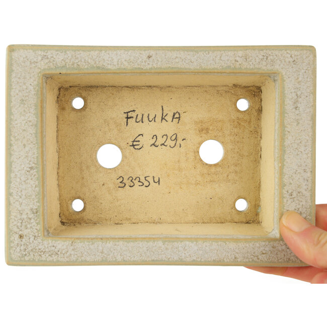 Rechteckiger weißer Bonsai-Topf von Fuka - 155 x 110 x 45 mm