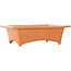 Rectangular orange craquelé bonsai pot by Fuka - 150 x 105 x 45 mm