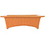 Rectangular orange craquelé bonsai pot by Fuka - 150 x 105 x 45 mm