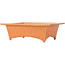 Rectangular orange craquelé bonsai pot by Fuka - 150 x 105 x 45 mm