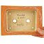Rechteckige orangefarbene Craquelé-Bonsaischale von Fuka – 150 x 105 x 45 mm