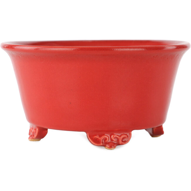 Ronde rode bonsai pot van Fuka - 140 x 140 x 70 mm