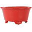 Round red bonsai pot by Fuka - 140 x 140 x 70 mm