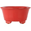 Vaso bonsai rotondo rosso di Fuka - 140 x 140 x 70 mm