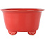 Round red bonsai pot by Fuka - 140 x 140 x 70 mm
