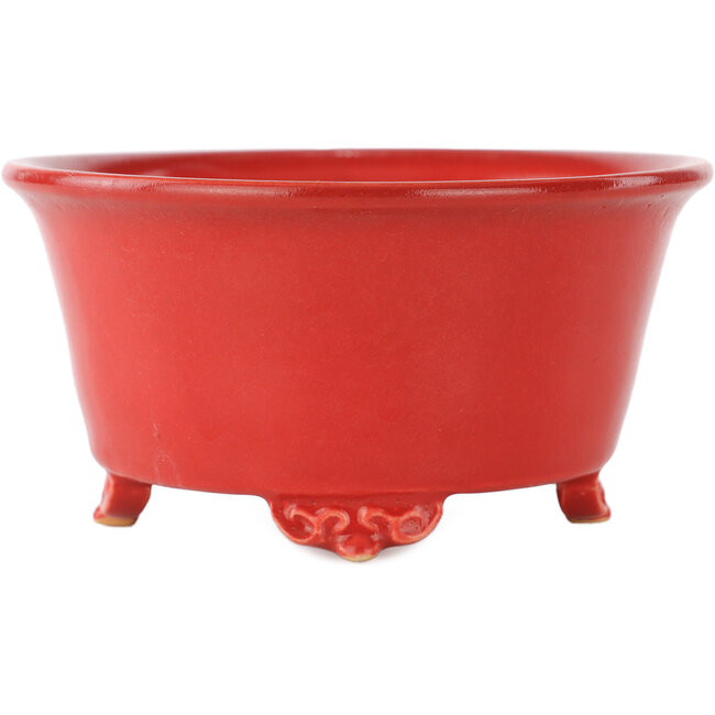 Vaso bonsai rotondo rosso di Fuka - 140 x 140 x 70 mm