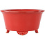 Round red bonsai pot by Fuka - 140 x 140 x 70 mm