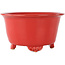 Round red bonsai pot by Fuka - 140 x 140 x 70 mm