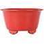 Round red bonsai pot by Fuka - 140 x 140 x 70 mm