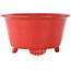 Round red bonsai pot by Fuka - 140 x 140 x 70 mm