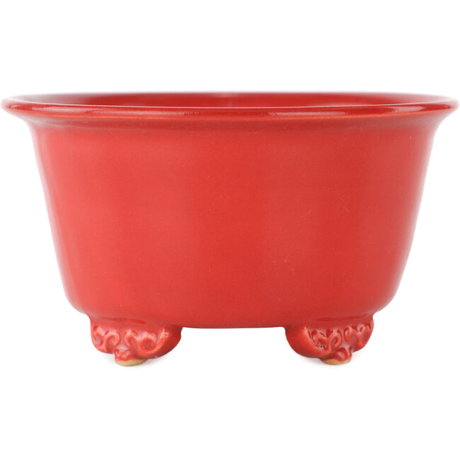 Maceta para bonsái redonda roja de Fuka - 140 x 140 x 70 mm