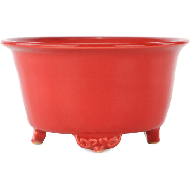 Maceta para bonsái redonda roja de Fuka - 140 x 140 x 70 mm