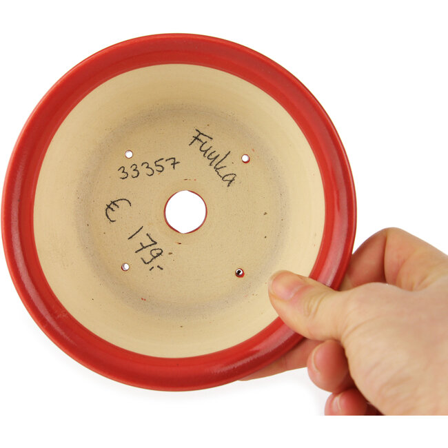 Maceta para bonsái redonda roja de Fuka - 140 x 140 x 70 mm