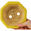 Pot à bonsaï octogonal craquelé jaune de Shozan - 130 x 130 x 55 mm