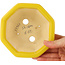 Pot à bonsaï octogonal craquelé jaune de Shozan - 130 x 130 x 57 mm