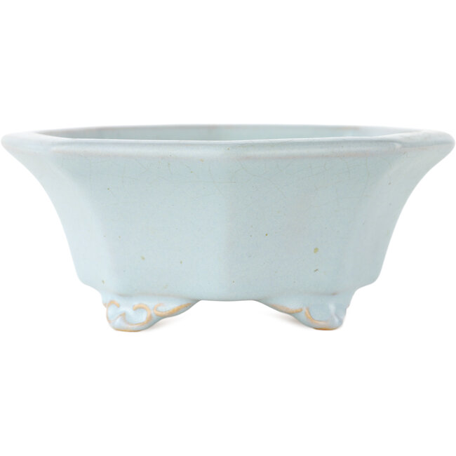 Vaso bonsai ottagonale blu di Shozan - 130 x 130 x 55 mm