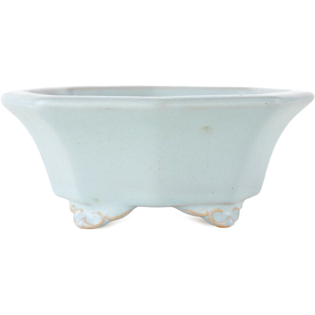 Vaso bonsai ottagonale blu di Shozan - 130 x 130 x 55 mm