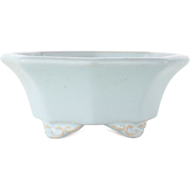 Pot à bonsaï octogonal bleu de Shozan - 130 x 130 x 55 mm