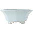 Octagonal blue bonsai pot by Shozan - 130 x 130 x 55 mm