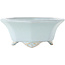 Octagonal blue bonsai pot by Shozan - 130 x 130 x 55 mm