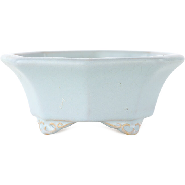 Maceta octogonal azul para bonsái de Shozan - 130 x 130 x 55 mm