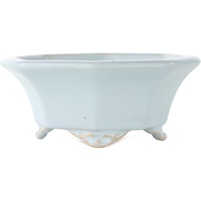 Maceta octogonal azul para bonsái de Shozan - 130 x 130 x 55 mm