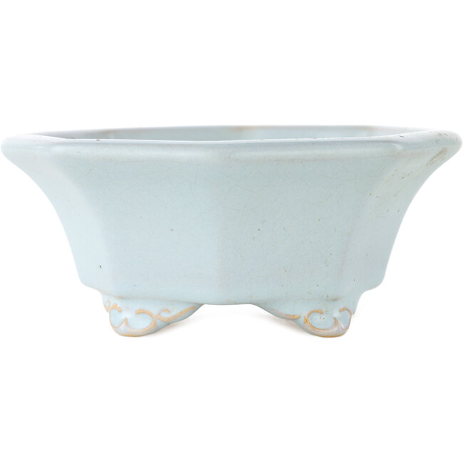 Maceta octogonal azul para bonsái de Shozan - 130 x 130 x 55 mm