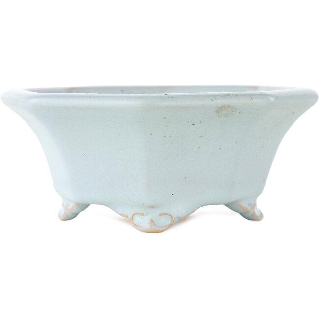 Pot à bonsaï octogonal bleu de Shozan - 130 x 130 x 55 mm