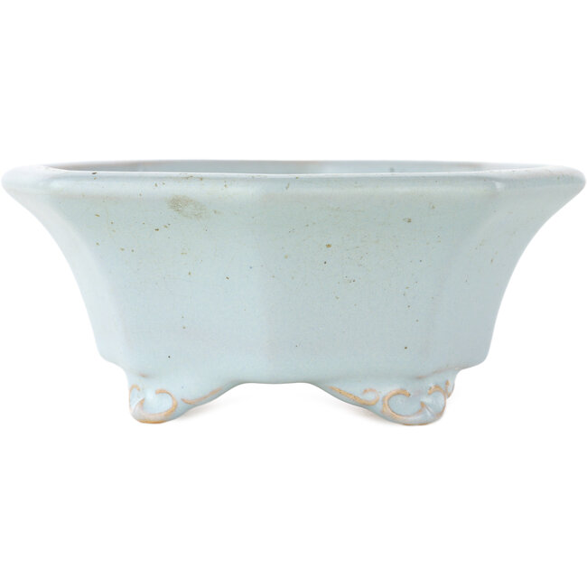 Maceta octogonal azul para bonsái de Shozan - 130 x 130 x 55 mm