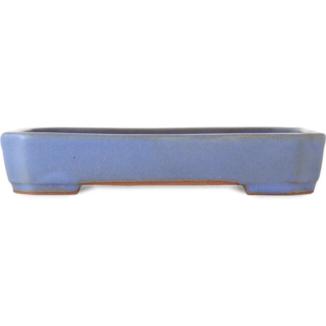 Pot à bonsaï rectangulaire bleu de Yamafusa - 160 x 130 x 30 mm