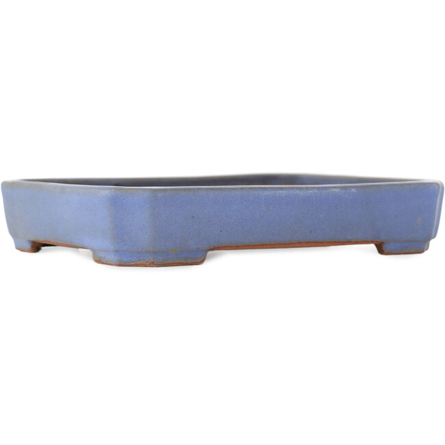 Pot à bonsaï rectangulaire bleu de Yamafusa - 160 x 130 x 30 mm