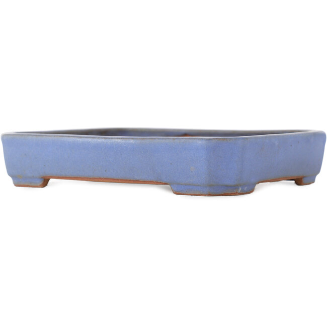 Rechthoekige blauwe bonsai pot van Yamafusa - 160 x 130 x 30 mm