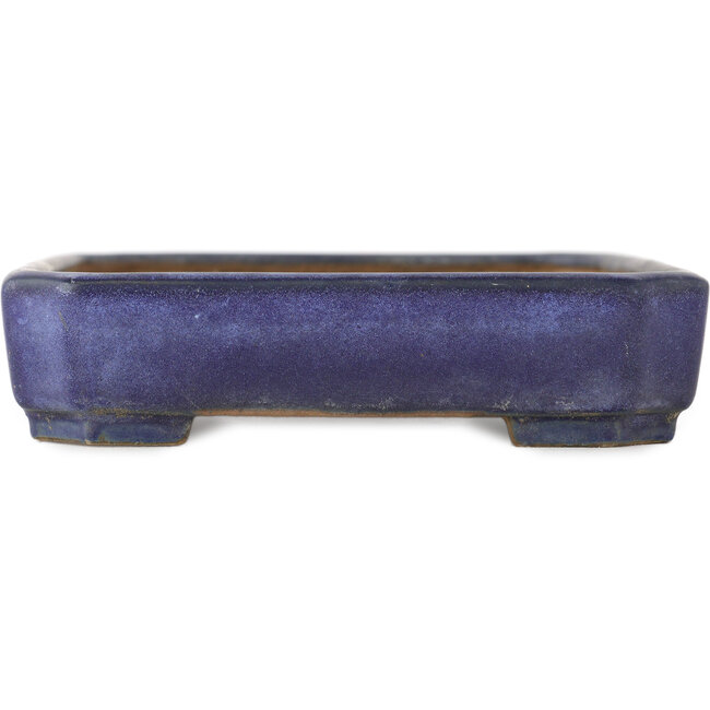 Rectangular blue bonsai pot by Yamafusa - 157 x 125 x 30 mm