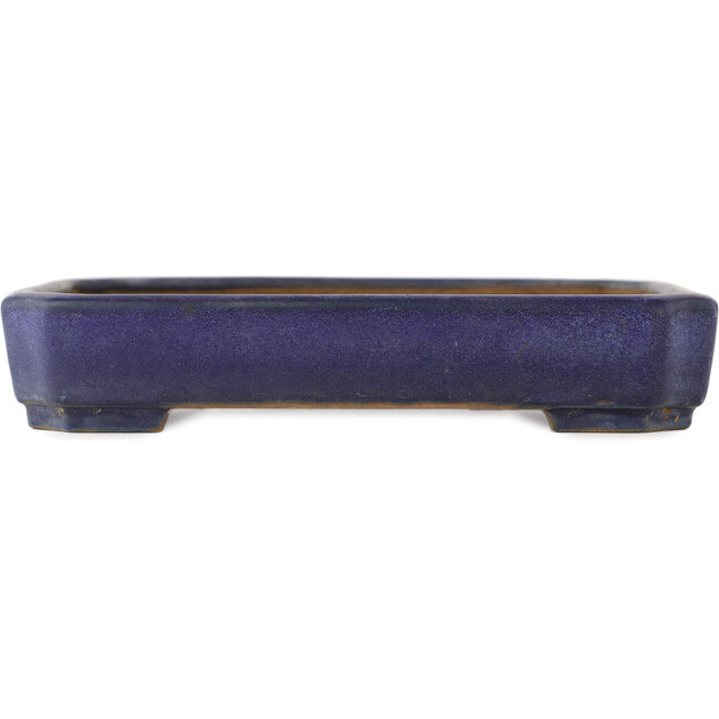 Rectangular blue bonsai pot by Yamafusa - 157 x 125 x 30 mm