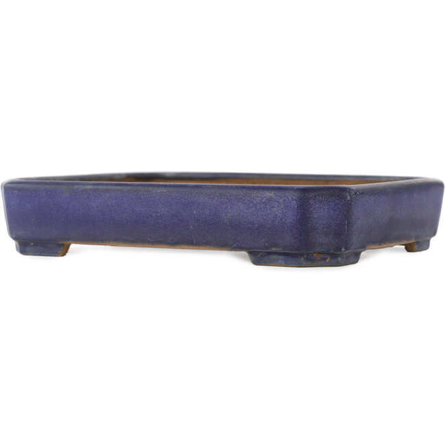 Maceta rectangular azul para bonsái de Yamafusa - 157 x 125 x 30 mm