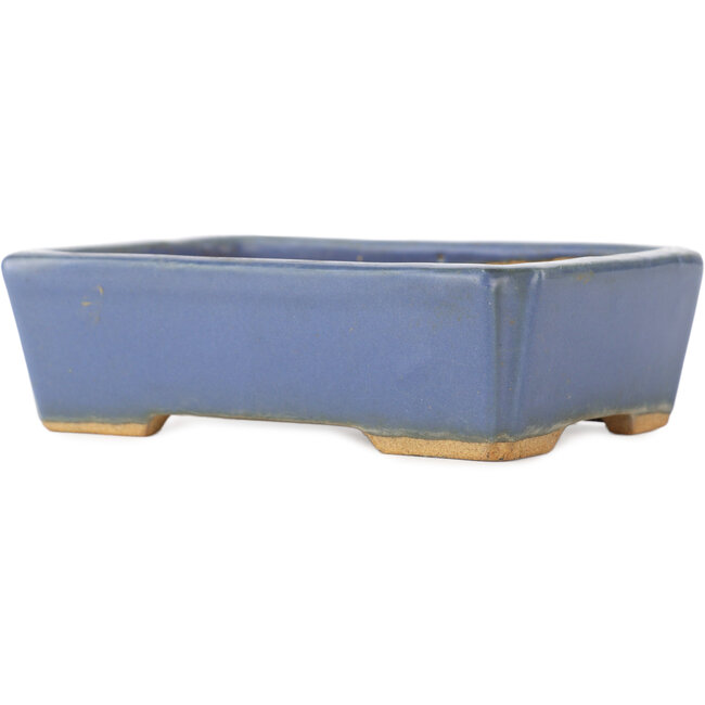 Rechthoekige blauwe bonsai pot van Hattori - 130 x 90 x 40 mm