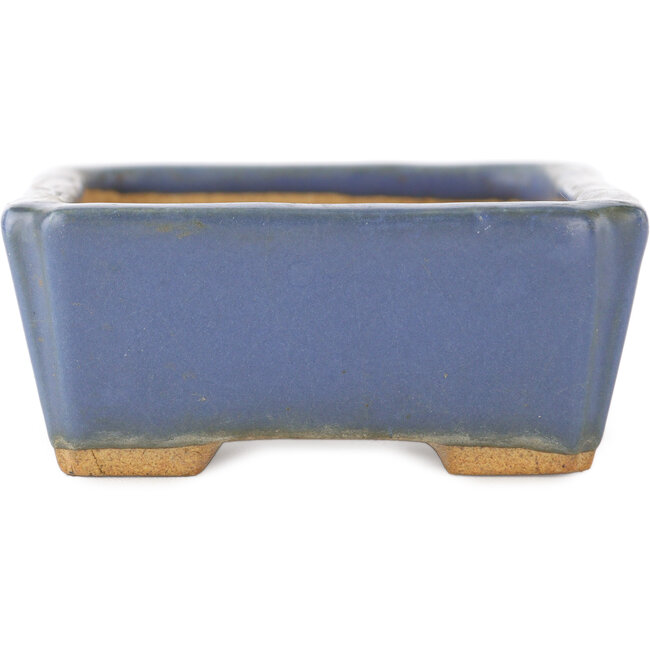 Maceta rectangular azul para bonsái de Hattori - 130 x 90 x 40 mm